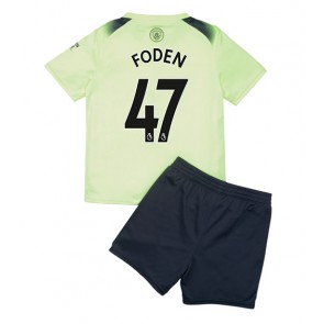 Manchester City Phil Foden #47 kläder Barn 2022-23 Tredje Tröja Kortärmad (+ korta byxor)